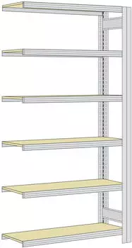 REGALWERK BERT Großfachregal Anbaufeld, verzinkt, 6 Ebenen, 250kg, 2500x1285x400mm