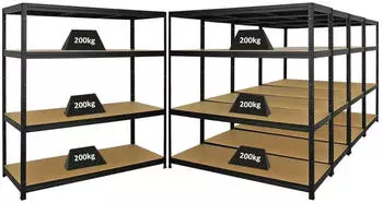 Proregal Giant Elephant Schwerlastregal 5 Ebenen 160x150x60cm 200kg Schwarz (MRK29-32)