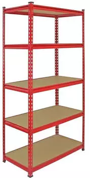 MonsterShop Z-Rax 5-stöckige Garagenregal-Einheit 90cm Rot, 10er-Set (Z-Rax-90)