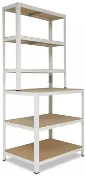 Shelfplaza HOME Schwerlastregal 190x80x60cm 6 B&ouml;den 145kg/Boden wei&szlig; Stahl (SWS4319600816)