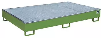 Bauer Regalwanne mit PE-Einsatz, Stahl, lackiert, Resedagr&uuml;n (RAL 6011) (RW-GR 2200-2 PE)