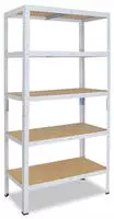 shelfplaza HOME 155x50x45 cm Schwerlastregal in wei&szlig; mit 5 B&ouml;den und 175 kg