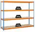 Proregal Wood Yeti Four Schwerlastregal 200x150x60cm 400kg Blau-Orange (PR_RS20-12)