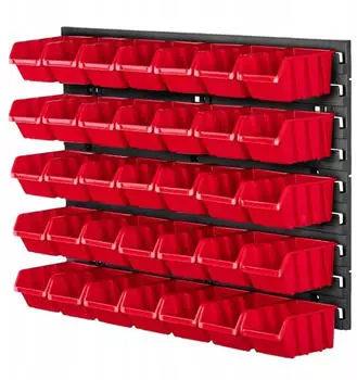 Kadax Werkstattwandregal Kunststoff 58x39cm, 35-teilig (K7699)
