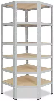 Shelfplaza OFFICE Eckregal 200x60x30cm 6 B&ouml;den lichtgrau 145kg Traglast (41220300616C)