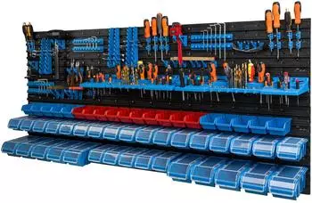 Botle Wandregal 52 Stapelboxen mit Deckel 173,3x78cm (KOM-ITBNN600X6-U3002-MIX118)