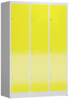Steelboxx ClassiX Schließfachschrank 9 Fächer 1800x1200x500mm Lichtgrau/Zinkgelb (X-523336)