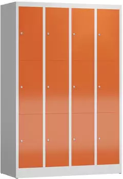Steelboxx ClassiX Schließfachschrank 12 Fächer 180x120x50cm lichtgrau/feuerrot (X-520344)