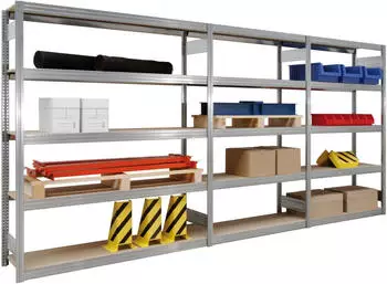 REGALWERK BERT Großfachregal Grundfeld verzinkt 5 Ebenen 2000x1285x500mm 250kg (B3-50512-50)