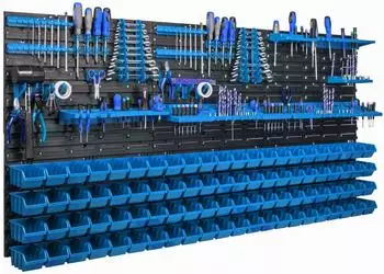Botle Wandregal Lagersystem 173x78cm, 88 Stapelboxen, Werkzeughalterungen (KOM-ITBNN600x6-U2122-NP4-300U)