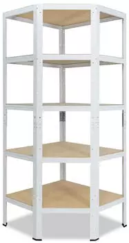 Shelfplaza HOME Eckregal 200x70x40cm 5 B&ouml;den 175kg Stahl Wei&szlig; (4320400715C)