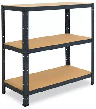 Shelfplaza HOME Schwerlastregal 100x100x45cm Anthrazit Stahl 3 B&ouml;den 175kg (4510451013)