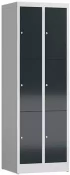 Steelboxx Schließfachschrank 6 Fächer 180x60x50cm lichtgrau/anthrazitgrau (X-520328)