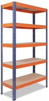 Shelfplaza PRO Schwerlastregal Metall blau-orange 155x80x40cm 5 B&ouml;den 200kg (51115400825)