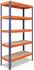 Shelfplaza PRO Schwerlastregal Metall blau-orange 155x80x40cm 5 Böden 200kg (51115400825)