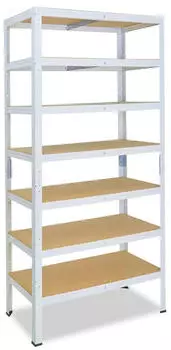 Shelfplaza HOME Schwerlastregal Metall wei&szlig; 180x40x30cm 7 B&ouml;den 125kg (4318300417)