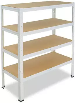 Shelfplaza HOME Schwerlastregal 100x110x40cm wei&szlig; Stahl 4 B&ouml;den 175kg (4310401114)