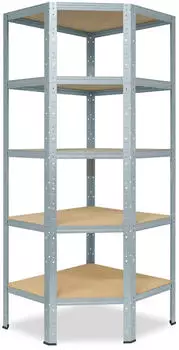 Shelfplaza HOME Eckregal Verzinkt 180x70x45cm 5 B&ouml;den 175kg Traglast (4118450715C)