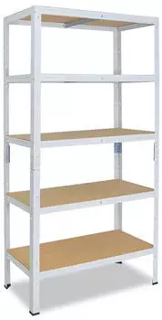 Shelfplaza HOME Schwerlastregal Metall wei&szlig; 230x100x50cm 5 B&ouml;den 175kg (4323501015)