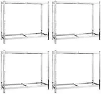 Vidaxl 2-layer Tire Racks 4 Pcs Silver 110x40x110 Cm Steel