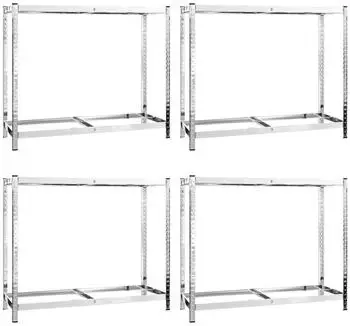 vidaXL Reifenregal 2 B&ouml;den 110x40x110cm Stahl Silbern 4 Stk. (3154231)