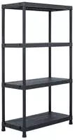 Lagerregal Schwarz 100 Kg 60 X 30 X 138 Cm Kunststoff Vidaxl
