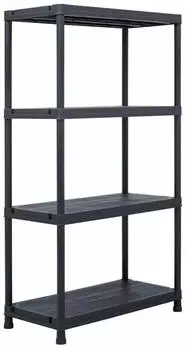 vidaXL Lagerregal Schwarz 100kg 60x30x138cm Kunststoff (45673)