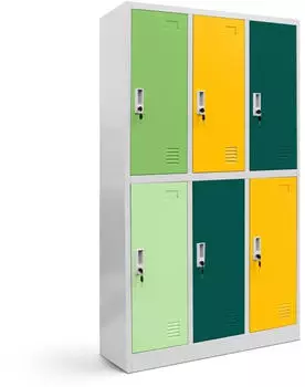 Jan Nowak Schlie&szlig;fachschrank 6 F&auml;cher Stahlblech pulverbeschichtet 150x90x45cm (3B2AS)