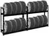 Proregal Tiger Reifenregal 2er-Set, 2 Ebenen, 100x110x35cm, bis 16 Reifen, 150kg, Schwarz