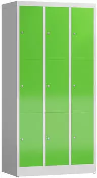 Steelboxx ClassiX Schließfachschrank 9 Fächer 180x90x50cm lichtgrau/gelbgrün (X-520335)