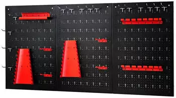 Costway Lochwand Werkzeugwand 120x60cm 3er-Set mit 28-tlg. Zubeh&ouml;r-Set (TA10013)