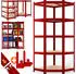 Monzana Schwerlastregal Eckregal 180x70x40cm 875kg 5 MDF-Platten Rot (109722)