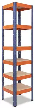 Shelfplaza PROFI Schwerlastregal 180x50x50cm Metall blau-orange 6 B&ouml;den (51118500526)