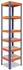 Shelfplaza PROFI Schwerlastregal 180x50x50cm Metall blau-orange 6 Böden (51118500526)