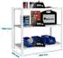 Proregal Small Muli Schwerlastregal 100x80x40cm 3 Fachböden 150kg Weiß (PR_RS8-190)