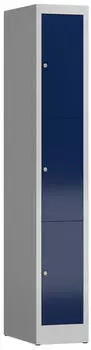 Steelboxx ClassiX Schließfachschrank 3 Fächer 180x30x50cm lichtgrau/enzianblau (X-520311)
