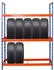 Proregal Tiger XL Reifenregal 3 Ebenen 300kg Fachlast Blau/Orange (150x200x45cm)