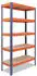 Shelfplaza PROFI Schwerlastregal 230x120x60cm 5 Böden blau-orange (PROFI-230x120x60)