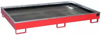 Bauer Regalwanne mit PE-Einsatz, Stahl, Feuerrot RAL 3000 (RW 2200-2 PE)