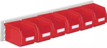 Kappes Sichtlagerkastenset 6x Gr.6 Stahlblech/Polyethylen rot H140xB920xT250mm (4202.52.5413)