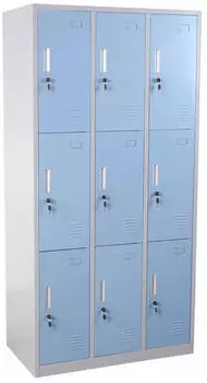 MCW Preston Schlie&szlig;fachschrank 9 F&auml;cher, Metall, blau (T829)