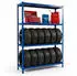 Relaxdays Reifenregal 12 Reifen, 180x120x40cm, 600kg, Stahl, blau (10053032_8619)