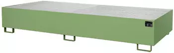 Bauer S&uuml;dlohn Regalwanne RW/GR 3300-3 mit Gitterrost, Stahl, gr&uuml;n RAL6011, 1000L (RW/GR 3300-3)