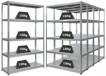Proregal Steel Eagle Schwerlastregal 180x120x40cm Fachlast 130kg Verzinkt (PR_MRK9-20)