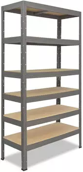 Shelfplaza PRO Schwerlastregal Metall grau 230x80x30cm 6 B&ouml;den 166kg/Boden (5623300826)