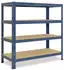 Shelfplaza HOME Schwerlastregal 100x45x30cm Metall blau 4 Böden (4210304514)