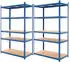 ECD Germany Werkstattregal 2er Set Blau Metall 200x100x60cm (875kg)