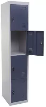 MCW Preston T163 Schlie&szlig;fachschrank 4 F&auml;cher Metall 180x38x45cm anthrazit-grau (71117)