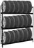 Proregal Tiger XL Reifenregal 3 Ebenen bis 21 Reifen 300kg Fachlast, Schwarz (Tiger XL)