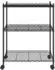 vidaXL Lagerregal 3 Böden mit Rollen 60x35x81cm 150kg Schwarz (324626)